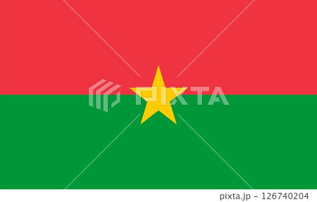 Illustration of Burkina Faso national flag	 126740204