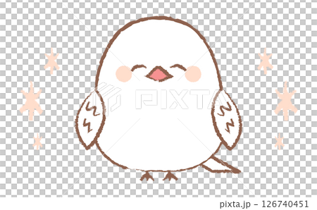 手繪的可愛白爪哇麻雀插圖 126740451