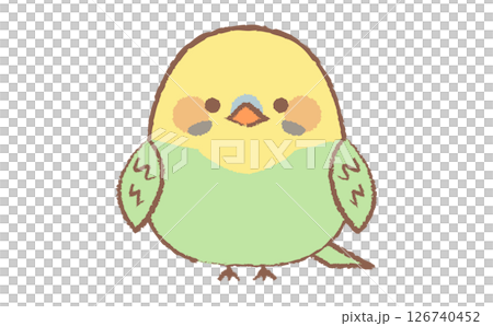 Cute parakeet hand-drawn style character illustration 126740452