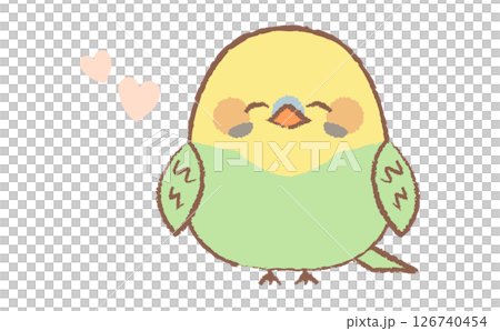 Cute parakeet hand-drawn style character illustration Cute parakeet hand-drawn style character illustration 126740454