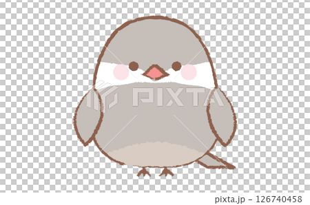 Cute hand-drawn illustration of a Java sparrow 126740458