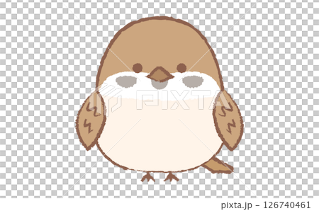 可愛的麻雀手繪風格人物插畫 126740461