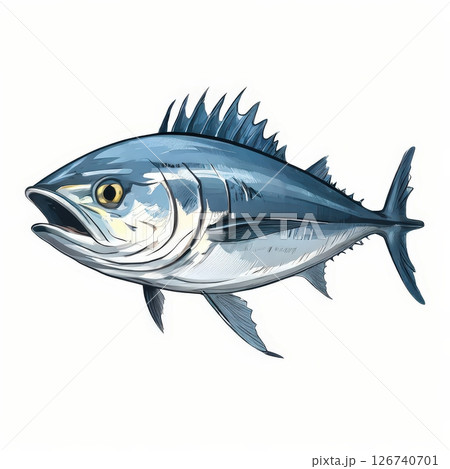 an AI Image Generator, Digital Illustration of a Vibrant Ocean Tuna Fish 126740701