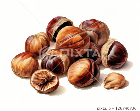 an AI Image Generator, Bowl of Fresh Hazelnuts Surrounded by Leaves, an AI Image Generator, Bowl of Fresh Hazelnuts Surrounded by Leaves, 126740736