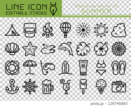 Line Icon Nature Series vol.10 Summer 126740865