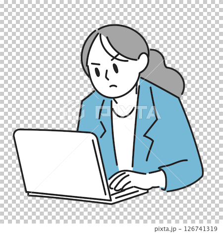 Serious woman working in the office 126741319