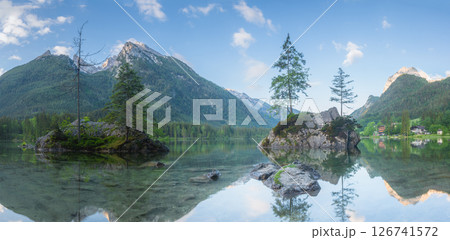 View of Hintersee lake in Berchtesgaden National Park Bavarian Alps, Germany 126741572