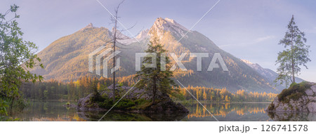 View of Hintersee lake in Berchtesgaden National Park Bavarian Alps, Germany View of Hintersee lake in Berchtesgaden National Park Bavarian Alps, Germany 126741578