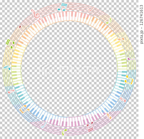 鍵盤和樂譜框架 鍵盤和樂譜框架 126741613