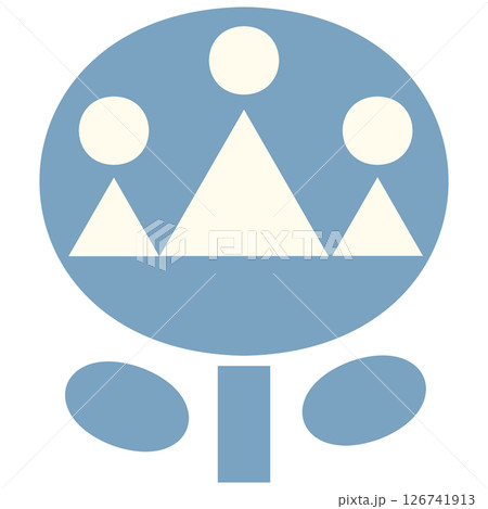 花のアイコン-3-ブルー 126741913