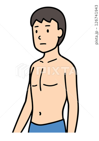 健康的な男性の胸郭、人体構造と理想的な体型 126741943