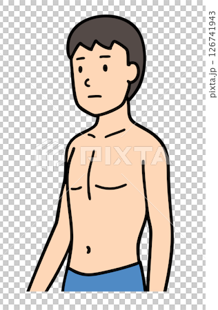 健康的な男性の胸郭、人体構造と理想的な体型 126741943