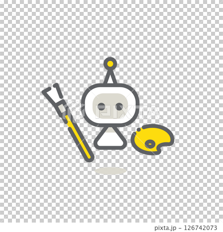 Image generation AI concept illustration: Simple and stylish line drawing Image generation AI concept illustration: Simple and stylish line drawing 126742073