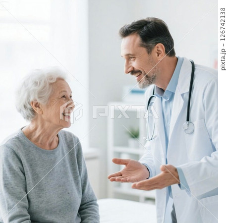医師と高齢者の信頼関係｜診察室で交わされる安心のコミュニケーション 126742138