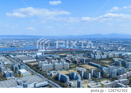 大阪ベイエリアの都市風景 住之江方面 大阪ベイエリアの都市風景 住之江方面 126742302