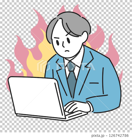 A man working hard in the office 126742786