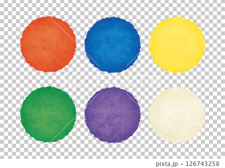 Watercolor round frame set 126743258