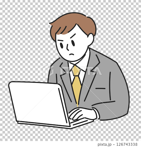 在辦公室工作的嚴肅的人 126743338