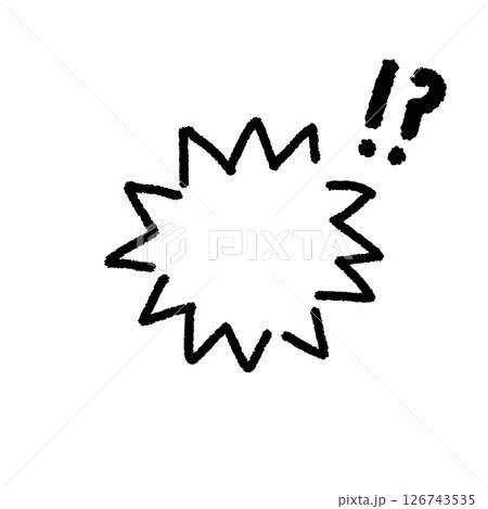吹き出し　イラスト　素材　手書き　シンプル　驚く 126743535