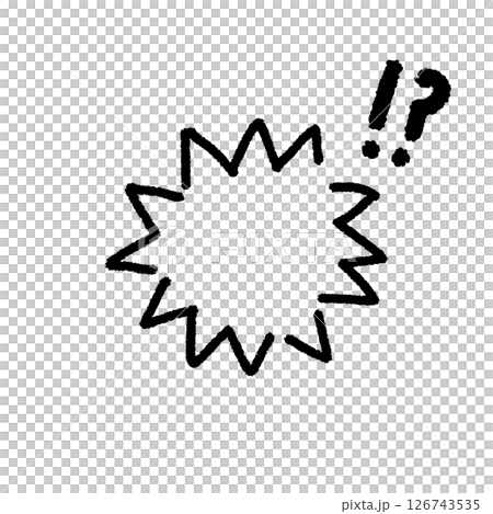 Speech bubble illustration material handwritten simple surprise 126743535