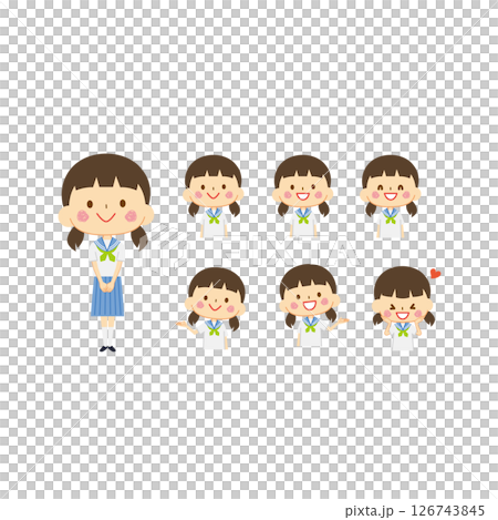 女子学生_セーラー服夏服 126743845