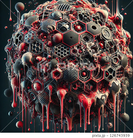 背景ポップ3Dロゴアイコンイラスト球体!ドロドロホラー恐怖玉!内臓血菌ボール!マンガやゲーム風赤黒 背景ポップ3Dロゴアイコンイラスト球体!ドロドロホラー恐怖玉!内臓血菌ボール!マンガやゲーム風赤黒 126743939