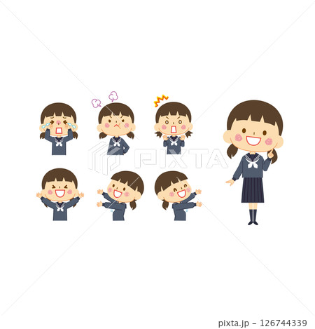 女子学生_セーラー服冬服2 126744339