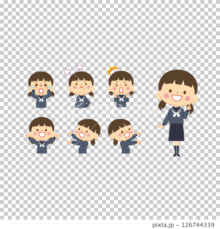 女子学生_セーラー服冬服2 126744339