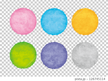 Watercolor round frame set 126745114
