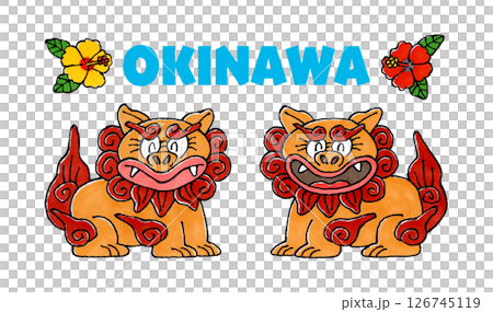 OKINAWA 和 Shisa 這兩個字母 OKINAWA 和 Shisa 這兩個字母 126745119
