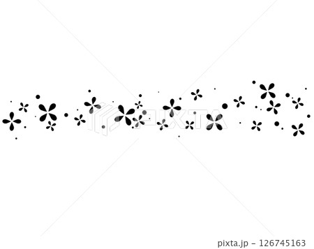 花のようなライン素材（黒） 126745163