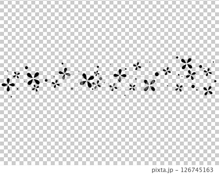 花のようなライン素材（黒） 126745163