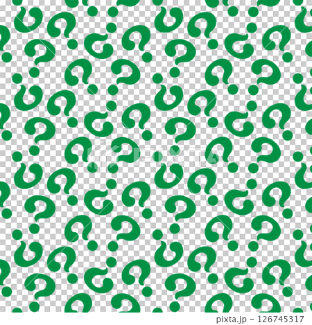 はてな クエスチョンマーク 疑問符が浮かぶ背景素材 テクスチャ スウォッチ対応 緑 126745317