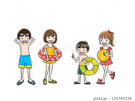 海水浴の子供たち 海水浴の子供たち 126745338