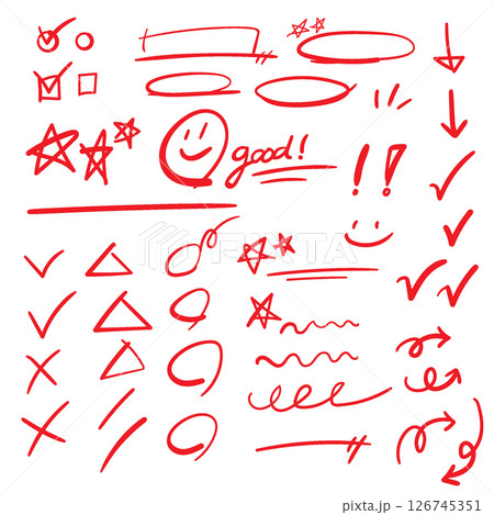 Hand-drawn Doodle Style Grading Vector Outline Set 126745351