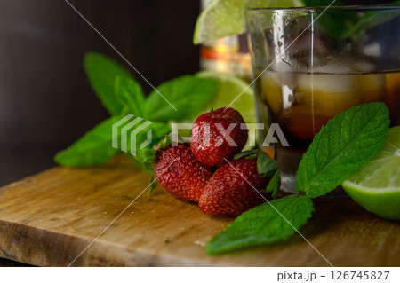 strawberry mojito mint lime ice 126745827