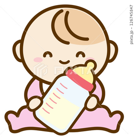 哺乳瓶と赤ちゃん 哺乳瓶と赤ちゃん 126745847