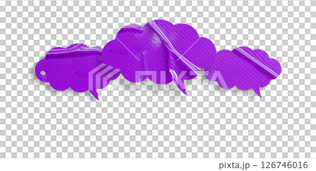 Purple speech bubble crumpled paper isolated on transparent background Purple speech bubble crumpled paper isolated on transparent background 126746016