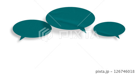 Green speech bubble crumpled paper isolated on transparent background 126746018