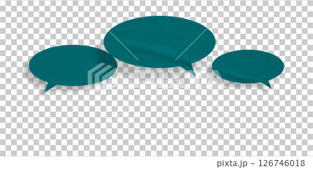 Green speech bubble crumpled paper isolated on transparent background 126746018