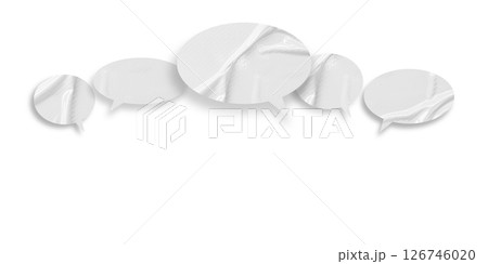 White speech bubble crumpled paper isolated on transparent background 126746020