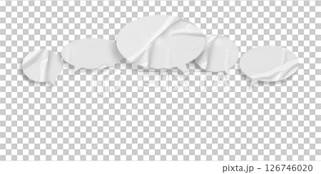 White speech bubble crumpled paper isolated on transparent background White speech bubble crumpled paper isolated on transparent background 126746020