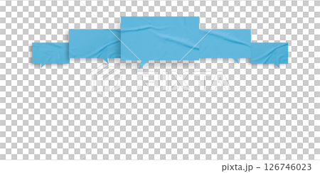 Light blue speech bubble crumpled paper isolated on transparent background 126746023