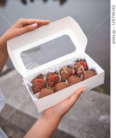 chocolate candies in a box 126746162