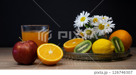 still life fruit mix and flowers still life fruit mix and flowers 126746307