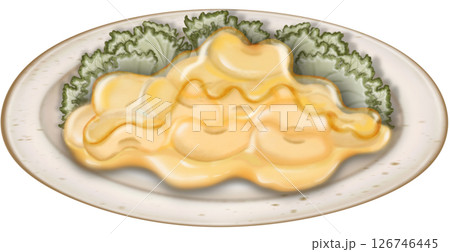 Natto soybeans Cute hand drawn Japanese food. 126746445