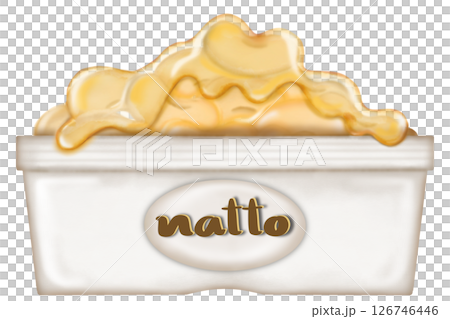 Natto soybeans Cute hand drawn Japanese food. Natto soybeans Cute hand drawn Japanese food. 126746446