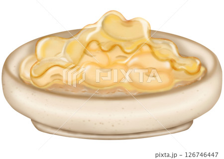 Natto soybeans Cute hand drawn Japanese food. 126746447