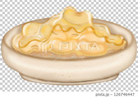 Natto soybeans Cute hand drawn Japanese food. 126746447