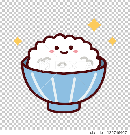 炊き立て新米のかわいいキャラクター 126746467